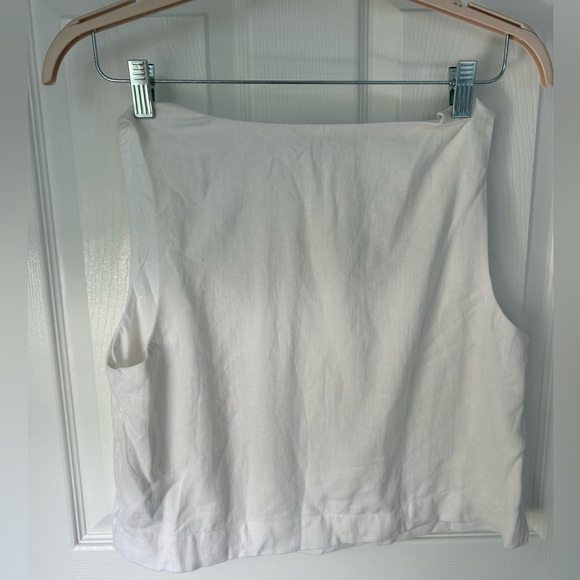 Abercrombie & Fitch Boxy White Linen Top - Picture 3 of 3